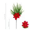 4 PCS Poinsettias Artificial Christmas Flowers, 17.7 Inch Faux Pine Greenery Stems for Flower Arrangements, Christmas Pine Picks Branches for DIY Crafts Wreath Home Garden Decor view 2