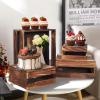 6 Pcs Buffet Risers with Mini Signs, Rustic Wood Cake Stands, Food Risers for Buffet Table, Dessert Display Stand, Wood Crates, Rustic Cake Stand for Party, Wedding, Birthday, Baby Shower, 3 Sizes view 3