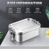 Umigy 6 Pcs Stainless Steel Bento Box 550ml Metal Lunch Box Food Storage Containers Metal Container, Lockable Clips to Leak Proof, Reusable Dishwasher Safe Lunch Snack Boxes for Work, School view 2