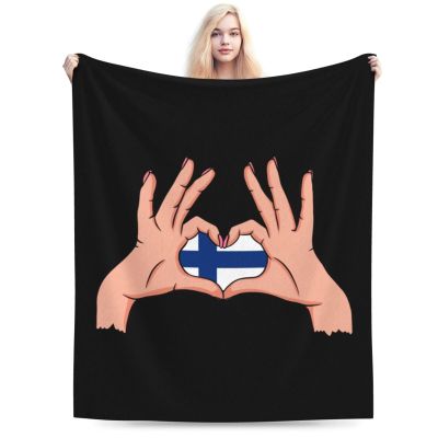 Holding Love in Your Hands Flag of Finland Throw Blanket for Couch 40"x30" Cozy Soft Sofa Chair Bed Throw Blankets Flannel Blanket