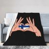Holding Love in Your Hands Flag of Finland Throw Blanket for Couch 40"x30" Cozy Soft Sofa Chair Bed Throw Blankets Flannel Blanket view 2