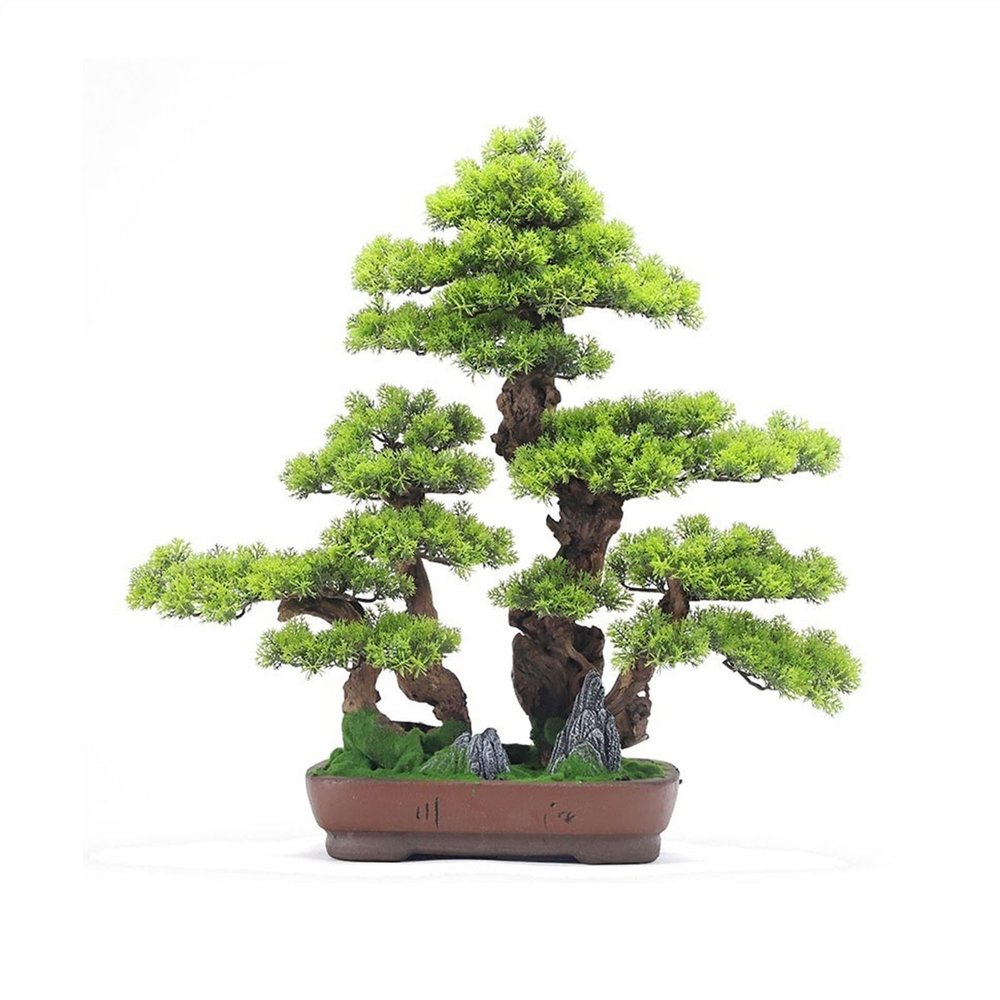 Bustards Artificial Tree Office Study Chinese Decorative Ornaments Simulation Bonsai Fake Green Plants Potted Hotel High-Grade Furnishings Artificial Plants Indoor