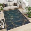3x4 Rugs for Entryway Golden Texture Lotus Pattern Low Pile Area Rug, Modern Simple Leaves Kids Bedroom Rug Soft for Coffee Shop Living Room Under Table Game Room view 2