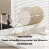 Dish Drying Rack For Kitchen Counter, 2-Tier Dish Drainer Kitchen Plate Rack with Drainboard X-Shaped Collapsible Dish Drainer Space-Saving Storage for Kitchen Sink, Countertop, Cutlery, Plates(Black) view 2