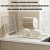 Dish Drying Rack For Kitchen Counter, 2-Tier Dish Drainer Kitchen Plate Rack with Drainboard X-Shaped Collapsible Dish Drainer Space-Saving Storage for Kitchen Sink, Countertop, Cutlery, Plates(Black) view 4