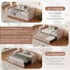 Merax Twin Size Velvet Daybed with Extended Pop Up Trundle, Upholstered Sofa Bed Daybed, Space-Saving Twin to King Design for Guest Room, Mattress not Included, Pink view 4