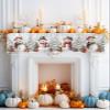 Christmas Fireplace Mantel Scarf Cover, Christmas Snowman Winter Snowflakes White Mantel Shelf Top Scarf Runner for Christmas Halloween Thanksgiving Fall Indoor Decorations 90" L x 17" W view 2