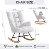 Zedachica Rocking Chair Nursery Teddy Upholstered Glider Rocker Rocking Accent Chair Padded Seat with High Backrest Armchair Comfy Side Chair for Living Room Bedroom Offices (White Teddy) view 3