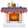 Falaniique 4th of July Fireplace Mantel Scarf Cover, Geometric Red Blue Star Stripes Flag Mantel Shelf Top Scarf Runner for Christmas Halloween Thanksgiving Fall Indoor Decorations 60" L x 17" W view 1