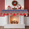 Falaniique 4th of July Fireplace Mantel Scarf Cover, Geometric Red Blue Star Stripes Flag Mantel Shelf Top Scarf Runner for Christmas Halloween Thanksgiving Fall Indoor Decorations 60" L x 17" W view 2
