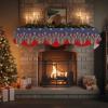 Falaniique 4th of July Fireplace Mantel Scarf Cover, Geometric Red Blue Star Stripes Flag Mantel Shelf Top Scarf Runner for Christmas Halloween Thanksgiving Fall Indoor Decorations 60" L x 17" W view 4