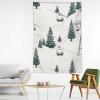 WYUSPGK Wall Tapestry, Ski Lift With Fir Tree Print Large Polyester Hanging Decor with Installation Kit Ideal for Bedroom, Living Room, Meditation Space view 3