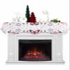 American Flag Fireplace Mantel Scarf Cover, Patriotic Firework Stars Freedom 4th of July Mantel Shelf Top Scarf Runner for Christmas Halloween Thanksgiving Fall Indoor Decorations 70" L x 17" W view 1