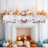 American Flag Fireplace Mantel Scarf Cover, Patriotic Firework Stars Freedom 4th of July Mantel Shelf Top Scarf Runner for Christmas Halloween Thanksgiving Fall Indoor Decorations 70" L x 17" W view 2