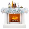 Nautical Gnomes Fireplace Mantel Scarf Cover, Coastal Blue Turtle Jellyfish Sea Starfish Mantel Shelf Top Scarf Runner for Christmas Halloween Thanksgiving Fall Indoor Decorations 90"L x 17"W view 1