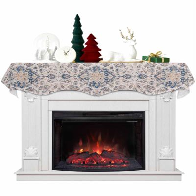 Blue Boho Floral Fireplace Mantel Scarf Cover, Vintage Traditional Oriental Mandala Tribal Mantel Shelf Top Scarf Runner for Christmas Halloween Thanksgiving Fall Indoor Decorations 70" L x 17" W