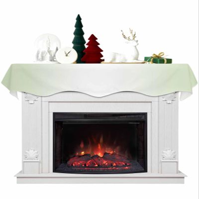 Light Green White Fireplace Mantel Scarf Cover, Ombre Modern Minimalist Gradient Color Mantel Shelf Top Scarf Runner for Christmas Halloween Thanksgiving Fall Indoor Decorations 70" L x 17" W