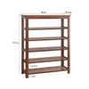 ENGENDER Shoe Rack Storage Organizer Modern Freestanding Multi-Tier Shoe Rack Space Saving Wooden Shoe Cabinet Locker Tower (6 Tiers, Brown)(80cm Wide) view 3