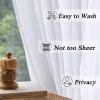 TOAVA DECO Extra Wide White Pinch Pleated Curtains 80x84 Inches Long Window Curtains Faux Linen Semi Sheer Drapes Light Filtering with Hooks Traverse Rods for Living Room Bedroom Meeting Room,1 Panel view 4