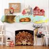 Fall Maple Tree Fireplace Mantel Scarf Cover, Autumn Thanksgiving Orange Red Leaf Animal Mantel Shelf Top Scarf Runner for Christmas Halloween Thanksgiving Fall Indoor Decorations 60" L x 17" W view 3