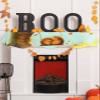 Fall Maple Tree Fireplace Mantel Scarf Cover, Autumn Thanksgiving Orange Red Leaf Animal Mantel Shelf Top Scarf Runner for Christmas Halloween Thanksgiving Fall Indoor Decorations 60" L x 17" W view 4