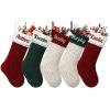 Personalized Christmas Stockings Set of 5 Custom Name Family Christmas Stockings 18 Large Knit Knitted Xmas Stocking for Kids, Rustic Farmhouse Fireplace Hanging Ornament Holiday Xmas Decoration view 1