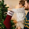 Personalized Christmas Stockings Set of 5 Custom Name Family Christmas Stockings 18 Large Knit Knitted Xmas Stocking for Kids, Rustic Farmhouse Fireplace Hanging Ornament Holiday Xmas Decoration view 4