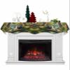 Forest Raccoon Fireplace Mantel Scarf Cover, Animal Bird Mountains Tree Natural Landscape Mantel Shelf Top Scarf Runner for Christmas Halloween Thanksgiving Fall Indoor Decorations 70" L x 17" W view 1