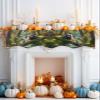 Forest Raccoon Fireplace Mantel Scarf Cover, Animal Bird Mountains Tree Natural Landscape Mantel Shelf Top Scarf Runner for Christmas Halloween Thanksgiving Fall Indoor Decorations 70" L x 17" W view 2