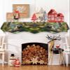 Forest Raccoon Fireplace Mantel Scarf Cover, Animal Bird Mountains Tree Natural Landscape Mantel Shelf Top Scarf Runner for Christmas Halloween Thanksgiving Fall Indoor Decorations 70" L x 17" W view 3