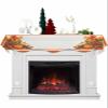 Fall Thanksgiving Orange Pumpkin Fireplace Mantel Scarf Cover, Autumn Grape Corn Maple Leaf Mantel Shelf Top Scarf Runner for Christmas Halloween Thanksgiving Fall Indoor Decorations 70" L x 17" W view 1