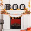 Fall Thanksgiving Orange Pumpkin Fireplace Mantel Scarf Cover, Autumn Grape Corn Maple Leaf Mantel Shelf Top Scarf Runner for Christmas Halloween Thanksgiving Fall Indoor Decorations 70" L x 17" W view 4