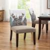 4 Packs Christmas Dining Chair Back Cover,Forest Winter Snowy Deer Scene Bird Xmas Tree Decorative Kitchen Dinner Chair Seat Covers Washable Chair Slip Covers,Removable Slipcovers for Dinning Room view 1