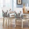 4 Packs Christmas Dining Chair Back Cover,Forest Winter Snowy Deer Scene Bird Xmas Tree Decorative Kitchen Dinner Chair Seat Covers Washable Chair Slip Covers,Removable Slipcovers for Dinning Room view 3