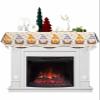 Thanksgiving Gnomes Fireplace Mantel Scarf Cover, Pumpkin Maple Leaves Brown Stripes Mantel Shelf Top Scarf Runner for Christmas Halloween Thanksgiving Fall Indoor Decorations 70" L x 17" W view 1