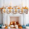 Thanksgiving Gnomes Fireplace Mantel Scarf Cover, Pumpkin Maple Leaves Brown Stripes Mantel Shelf Top Scarf Runner for Christmas Halloween Thanksgiving Fall Indoor Decorations 70" L x 17" W view 2