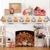 Thanksgiving Gnomes Fireplace Mantel Scarf Cover, Pumpkin Maple Leaves Brown Stripes Mantel Shelf Top Scarf Runner for Christmas Halloween Thanksgiving Fall Indoor Decorations 70" L x 17" W view 3