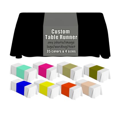 AEKSCOH Custom Table Runner with Business Logo 36x72inch- Events, Parties,Personalized Table Cover Cloth Add Your Picture Text Logo Style13
