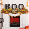 Hello Fall Fireplace Mantel Scarf Cover, Red Orange Thanksgiving Maple Leaf Animal Mantel Shelf Top Scarf Runner for Christmas Halloween Thanksgiving Fall Indoor Decorations 70" L x 17" W view 4