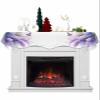 Purple Lavender Butterfly Fireplace Mantel Scarf Cover, Contemporary Pastoral Oil Painting Mantel Shelf Top Scarf Runner for Christmas Halloween Thanksgiving Fall Indoor Decorations 70" L x 17" W view 1