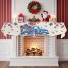 4th of July Floral Fireplace Mantel Scarf Cover, Patriotic Memorial Truck Love Star Leaves Mantel Shelf Top Scarf Runner for Christmas Halloween Thanksgiving Fall Indoor Decorations 60"L x 17"W view 2