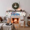 4th of July Floral Fireplace Mantel Scarf Cover, Patriotic Memorial Truck Love Star Leaves Mantel Shelf Top Scarf Runner for Christmas Halloween Thanksgiving Fall Indoor Decorations 60"L x 17"W view 3