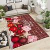 3x4 Merry Christmas Christmas Ball Printed Rug, Red and Black Checkered Area Carpet, Soft Non-Slip Foldable Hardwearing Washable Mat for Living Room Bedroom Entryway Hallway Apartment view 2