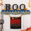 Christmas Blue Fireplace Mantel Scarf Cover, Rustic Snowflake Winter Pine Tree Rabbit Mantel Shelf Top Scarf Runner for Christmas Halloween Thanksgiving Fall Indoor Decorations 60" L x 17" W view 4
