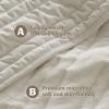 KASENTEX Luxury Velvet Quilt Set 3 Pieces Oversize Queen,Soft Bedspread Coverlet with 2 Pillow Shams, Lightweight Bed Blanket, Elegant Stitch Design, Machine Wash All Season Bedding,Light Khaki view 3