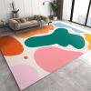 2x3 Fashion Mid-Century Geometric Area Rug for Living Room, Green Orange Pastel Blue Yellow Rug, Non-Slip Foldable Rubber Backed Washable Mat for Bedroom Entryway Hallway Porch Classroom view 1