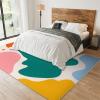 2x3 Fashion Mid-Century Geometric Area Rug for Living Room, Green Orange Pastel Blue Yellow Rug, Non-Slip Foldable Rubber Backed Washable Mat for Bedroom Entryway Hallway Porch Classroom view 3