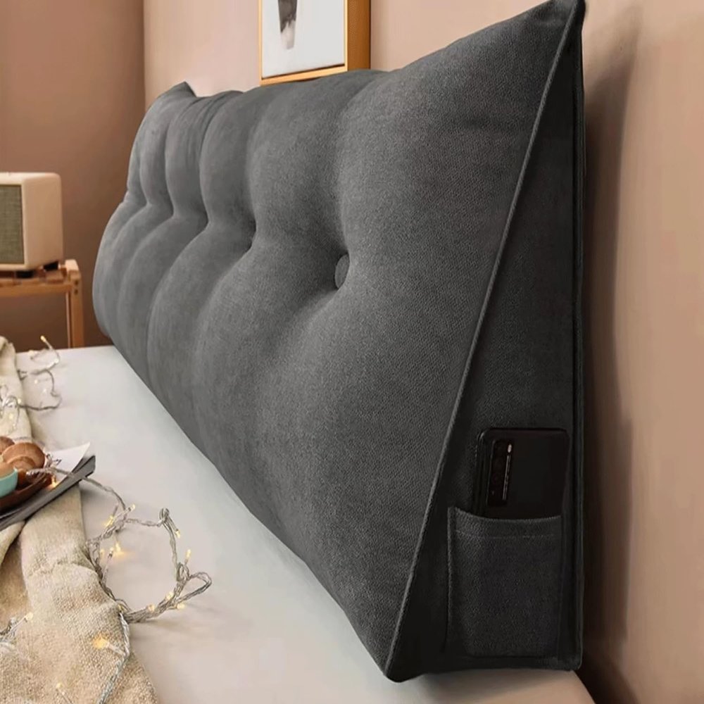 EHVYBDX Wedge Pillow Headboard Twin Bolster Triangular Headboard Pillow Positioning Support Reading Backrest for Day Bed with Removable Cover