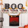 Fall Funny Cow Fireplace Mantel Scarf Cover, Farm Animal Flower Leaves Lattice Mantel Shelf Top Scarf Runner for Christmas Halloween Thanksgiving Fall Indoor Decorations 70" L x 17" W view 4