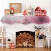 Christmas Tree Pink Fireplace Mantel Scarf Cover, Abstract Contemporary Painting Mantel Shelf Top Scarf Runner for Christmas Halloween Thanksgiving Fall Indoor Decorations 70" L x 17" W view 3